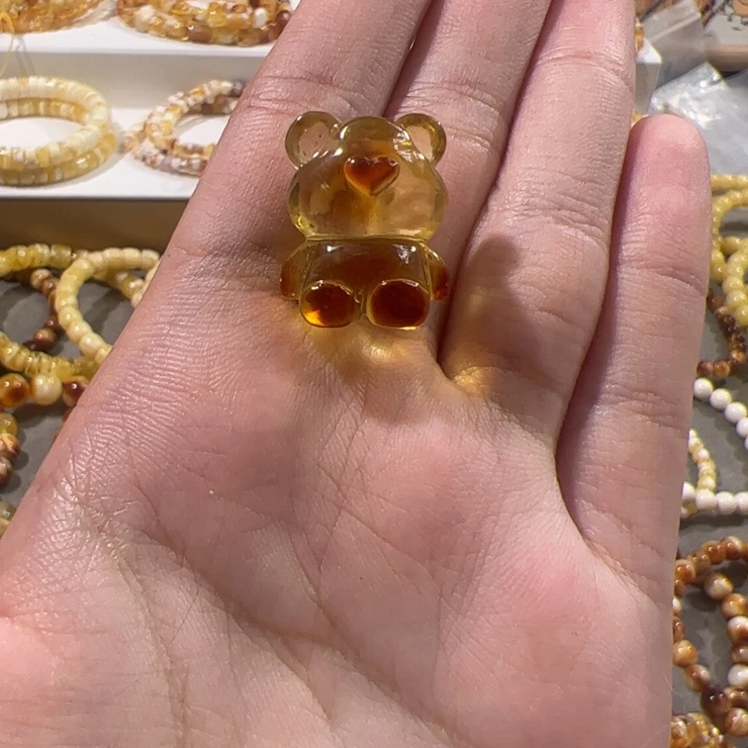 琥珀未镶嵌珠宝奇石小熊