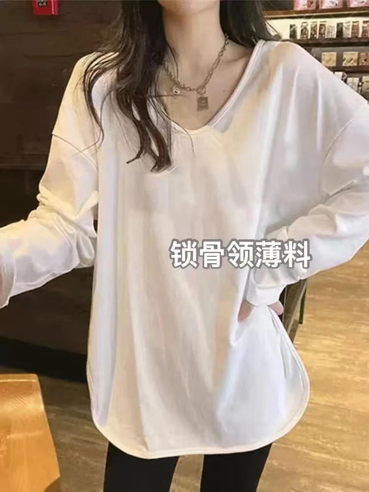 打底衬衣长袖白色宽松百搭