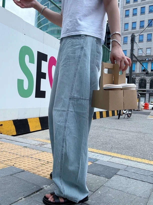 SEVENFUOO -【新款浅色弯刀】牛仔裤夏季薄款