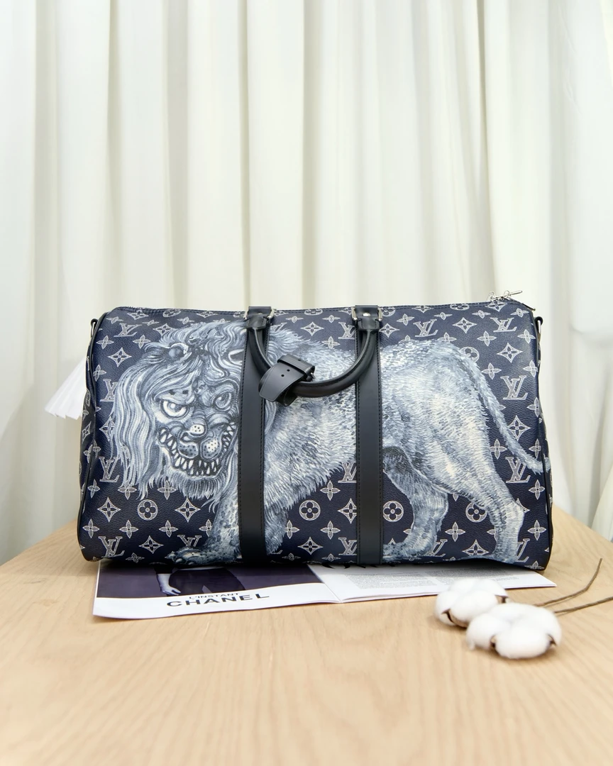 99新 LouisVuitton/路易威登 （7599) Keepall45 动物园狮子旅行袋