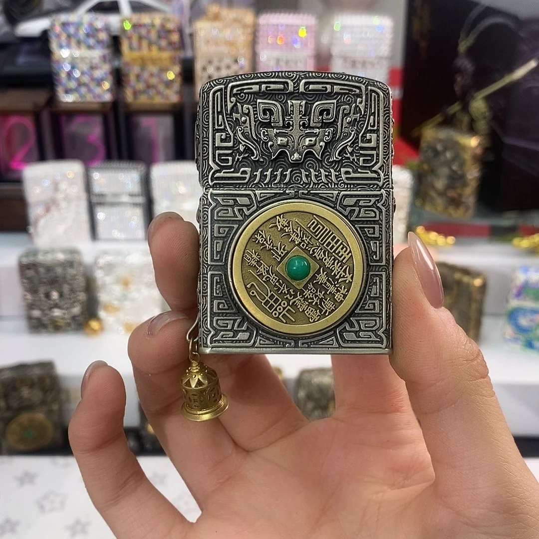 铜广****司山鬼花钱带礼盒礼袋油火石