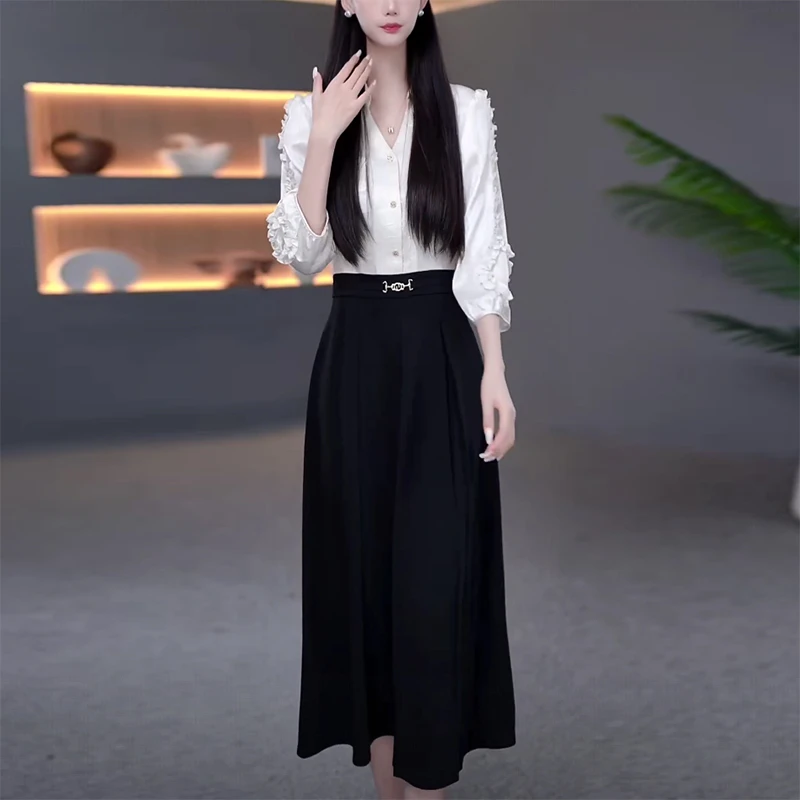 新中式修身气质减龄大方得体女人味遮肚子连衣裙轻熟风高级上档次