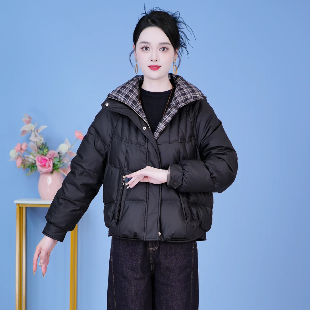 女士秋冬2025年新款时尚洋气宽松保暖显瘦短款羽绒服【SJYH3263】