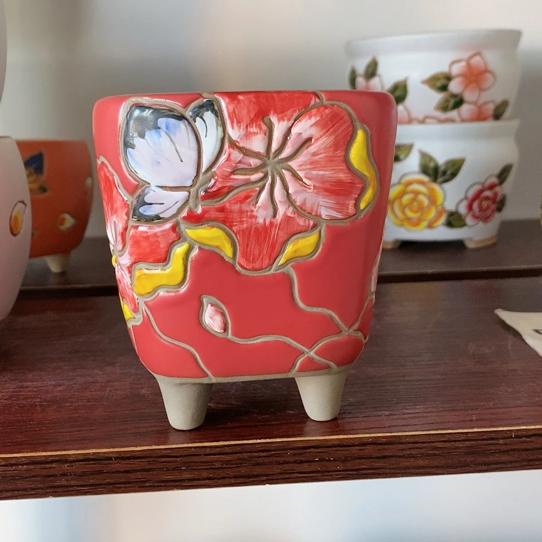 红陶韩式多肉植物花盆