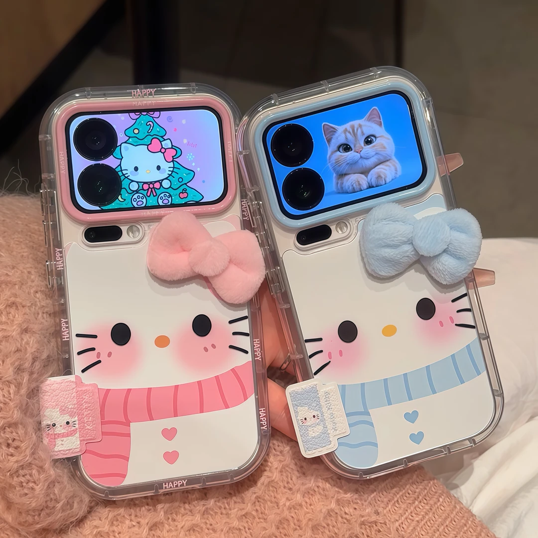 欧克里里蝴蝶结围巾KT适用苹果17/16手机壳华为vivoppo小米15一加