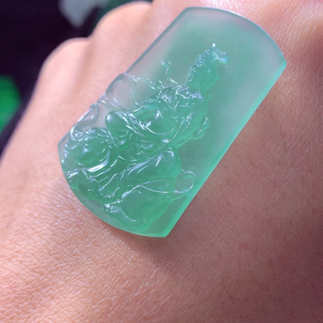 定制翡翠未镶嵌天然翡翠A货毛货挂件