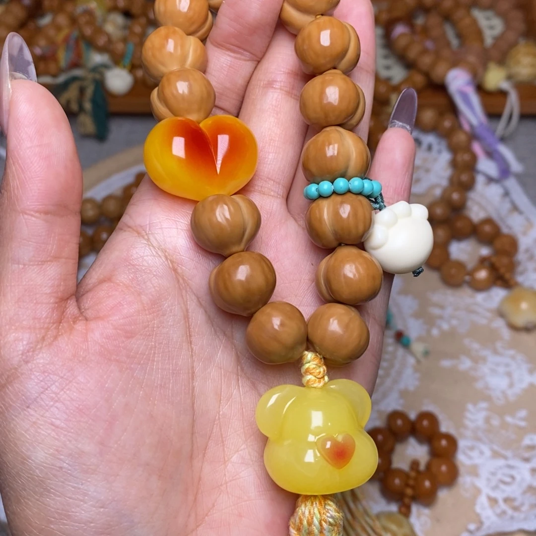 吊坠猴头核桃全品屁桃手持➕熊头爱心猫爪卡环