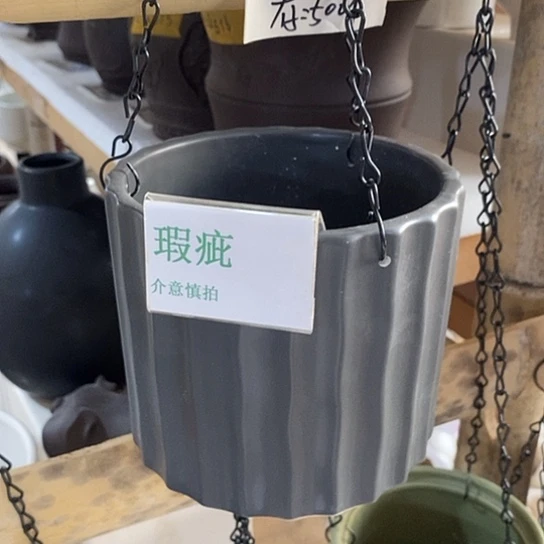 紫砂花盆瑕疵花盆有孔