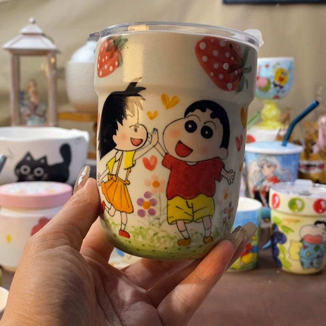 杯景德鎮文創手繪可愛水杯