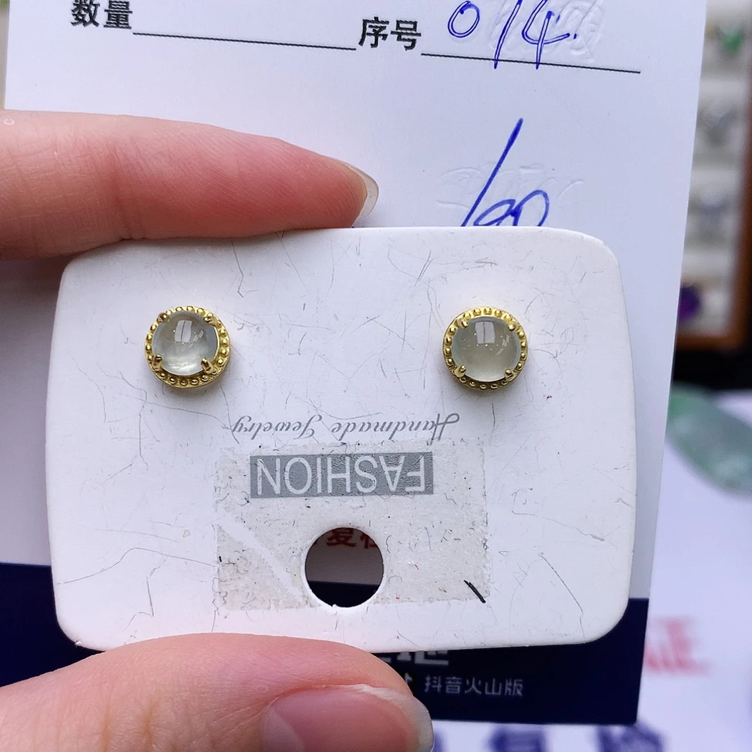 翡翠戒指银S925镶嵌074