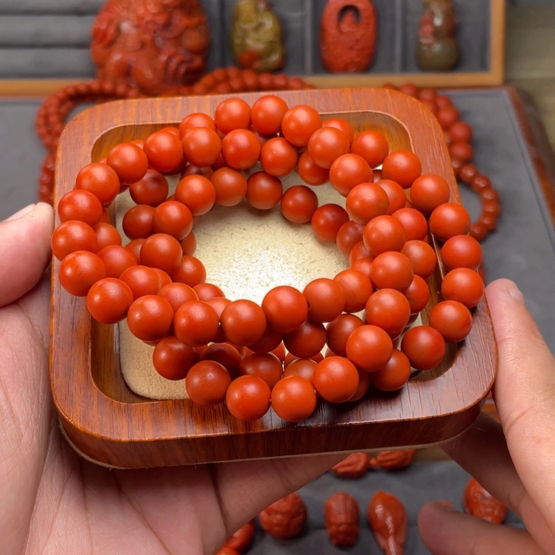 南红玛瑙未镶嵌配饰卡9mm➕保山啊东寨圆珠108