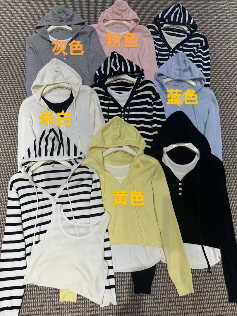 真两件连帽百搭显瘦长袖上衣设计感2506