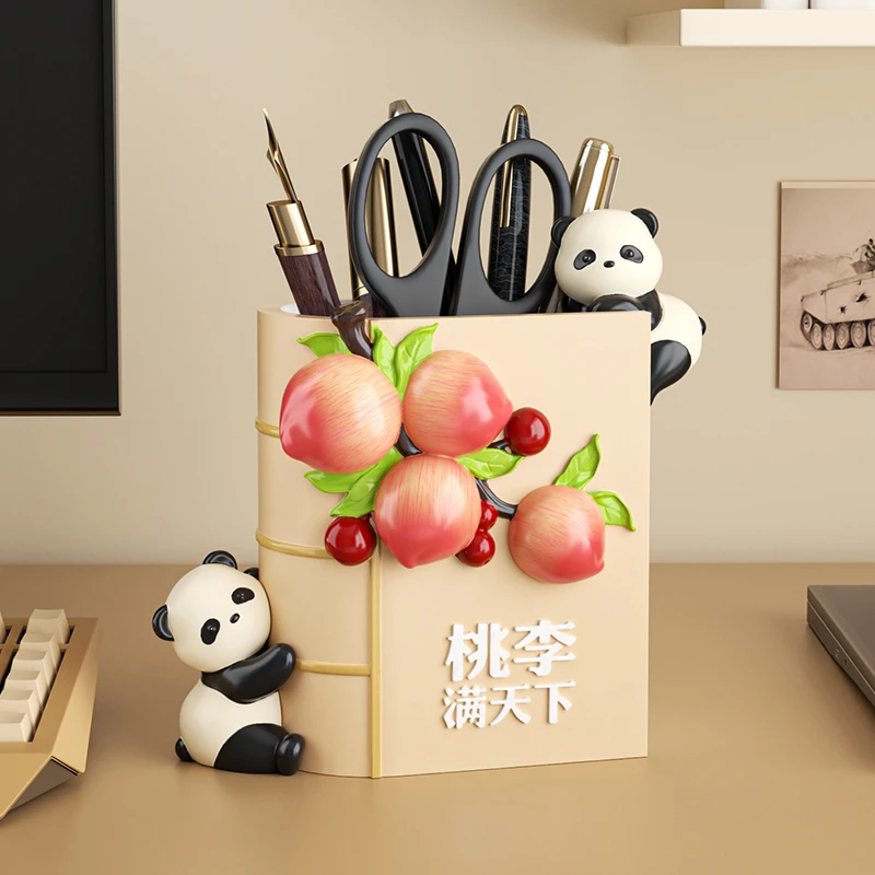 桃李满天下熊猫周边文创礼可爱笔筒适合桌面办公室摆放教师节礼物
