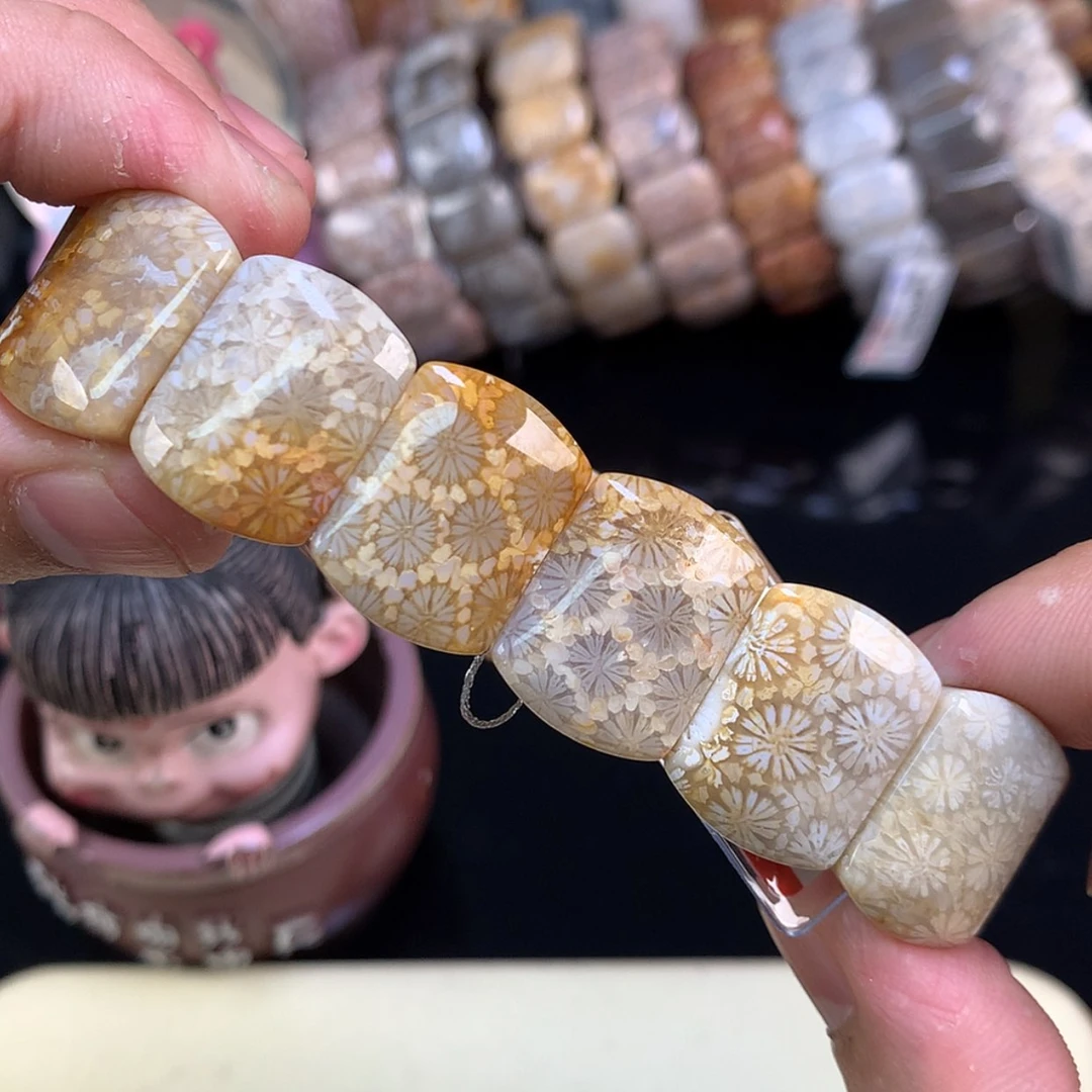 【闪购商品】颈饰未镶嵌硅化珊瑚（珊瑚玉）37号星星雏菊