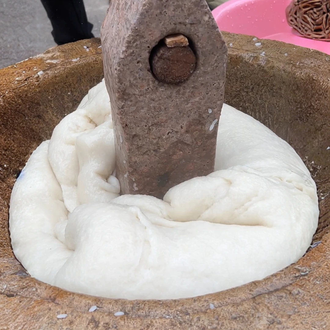 台州美食手捣麻糍 手工制作现做现发