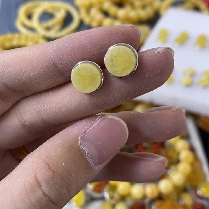 银S925镶嵌蜜蜡裸石多样性发货