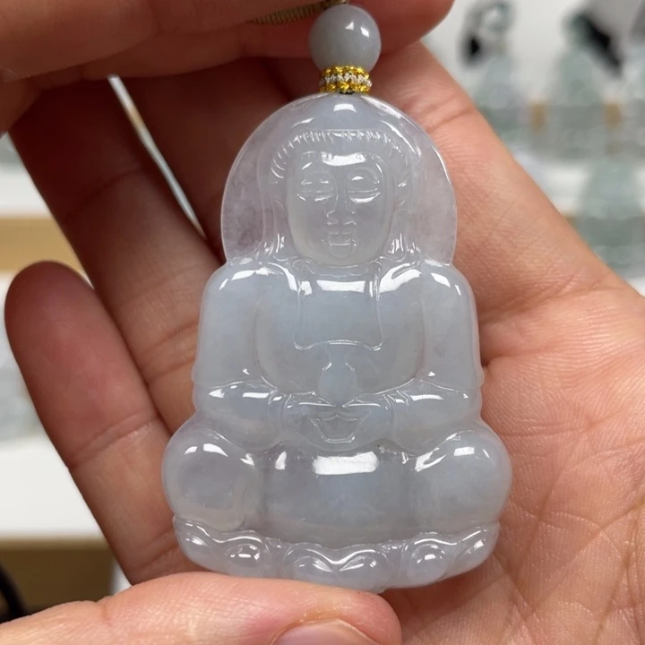 翡翠未镶嵌颈饰天然缅甸翡翠A货观音78号