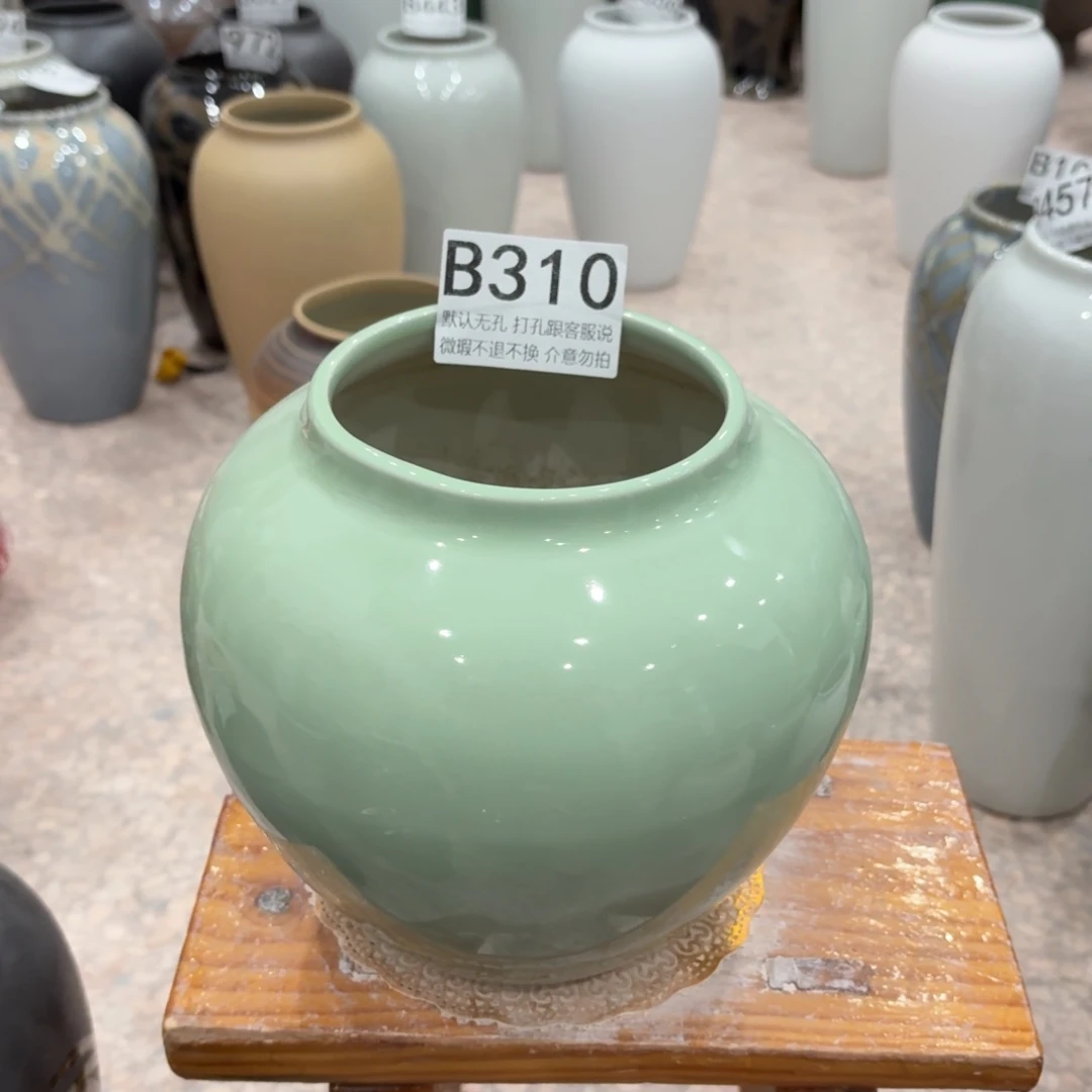 陶摆件瑕疵310景德镇陶瓷花瓶高18口11