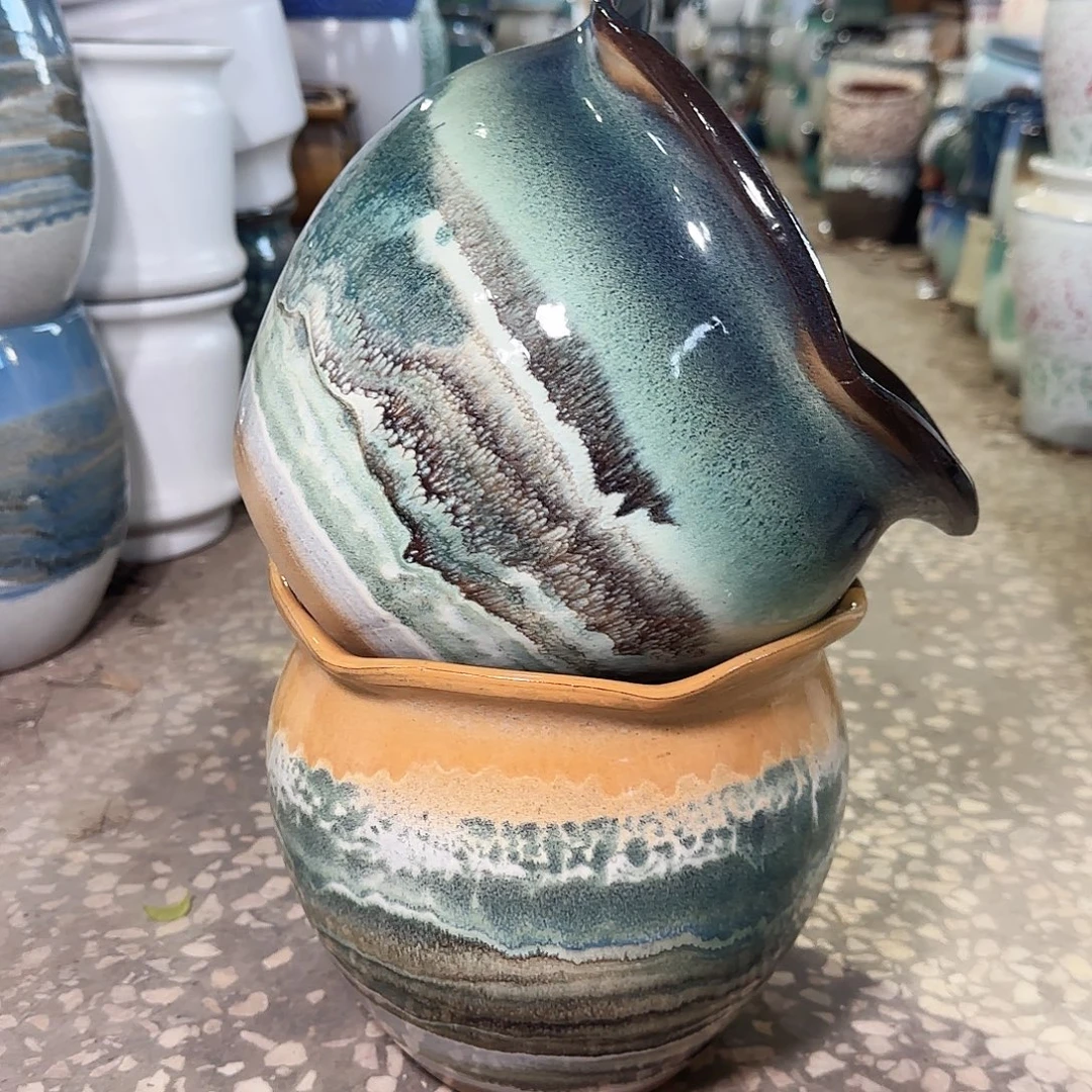 紫砂花盆高18口20