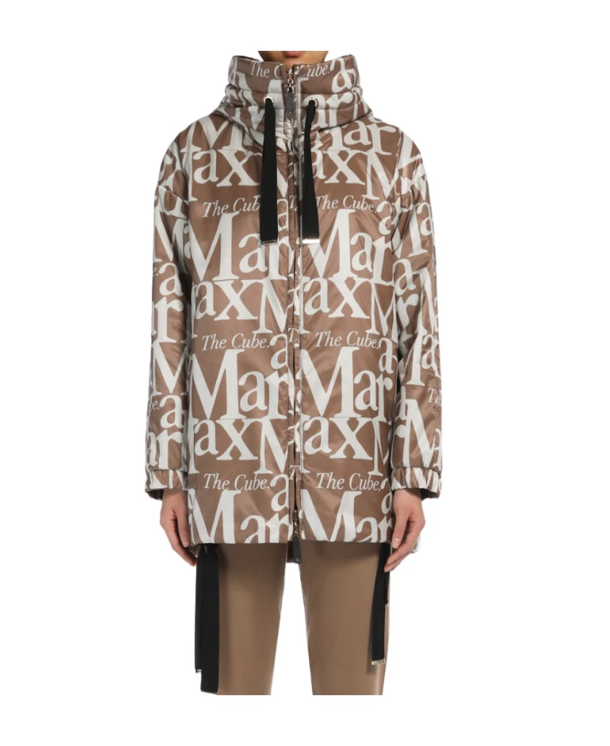 未使用 MaxMara greenlo秋冬双面高领连帽羽绒服宽松折叠配收纳袋