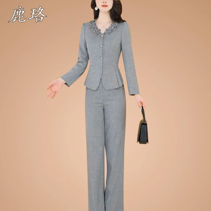 小香风时尚套装2025春秋新款轻奢高级感休闲减龄上衣阔腿裤两件套