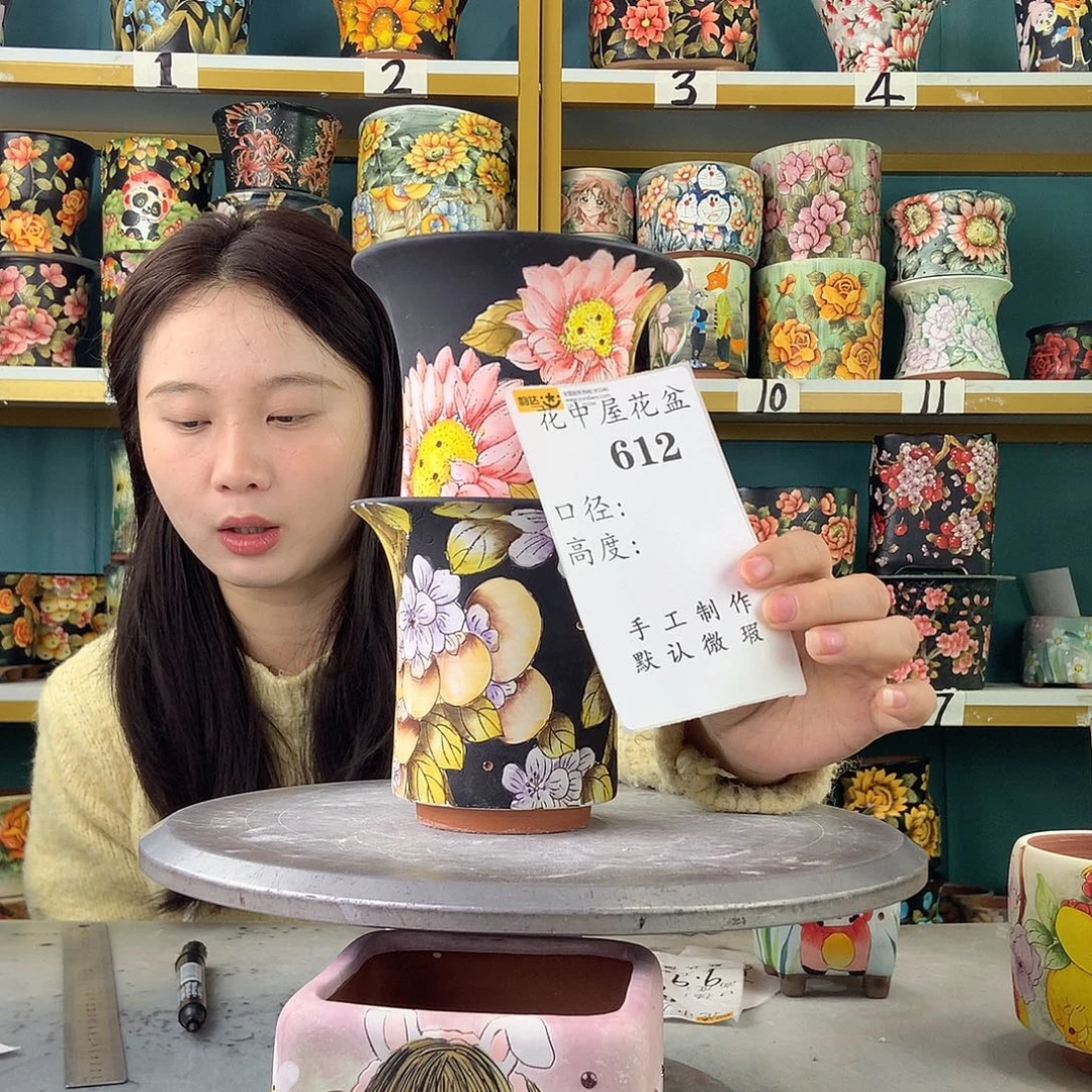 陶景德镇手工花盆612