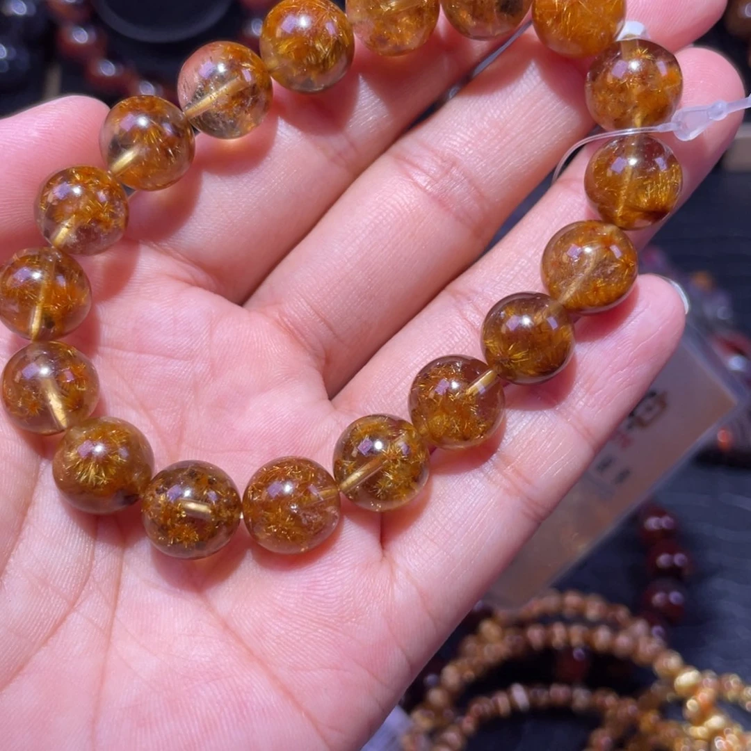 大***白水晶手链未镶嵌钛金花手链