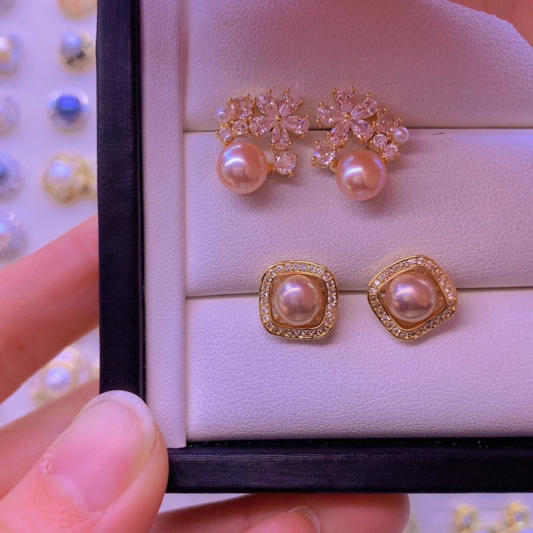 淡水珍珠耳饰合金