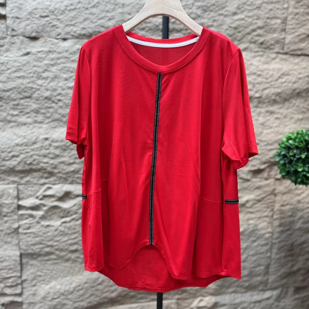 12233新款夏季休闲减龄显白T恤