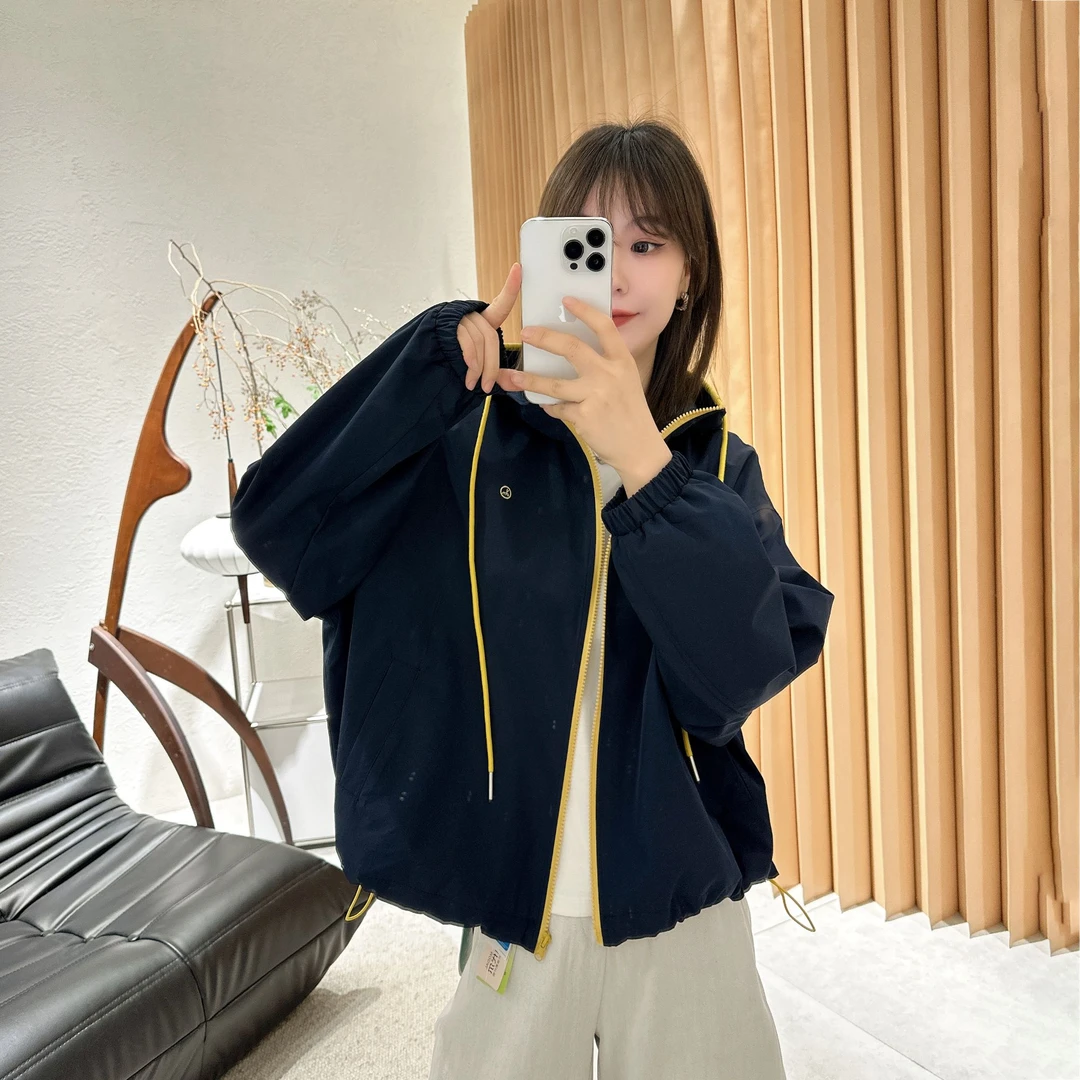 【褚培培自制】 春秋超级好看撞色高级感外套女宽松韩版连帽休闲