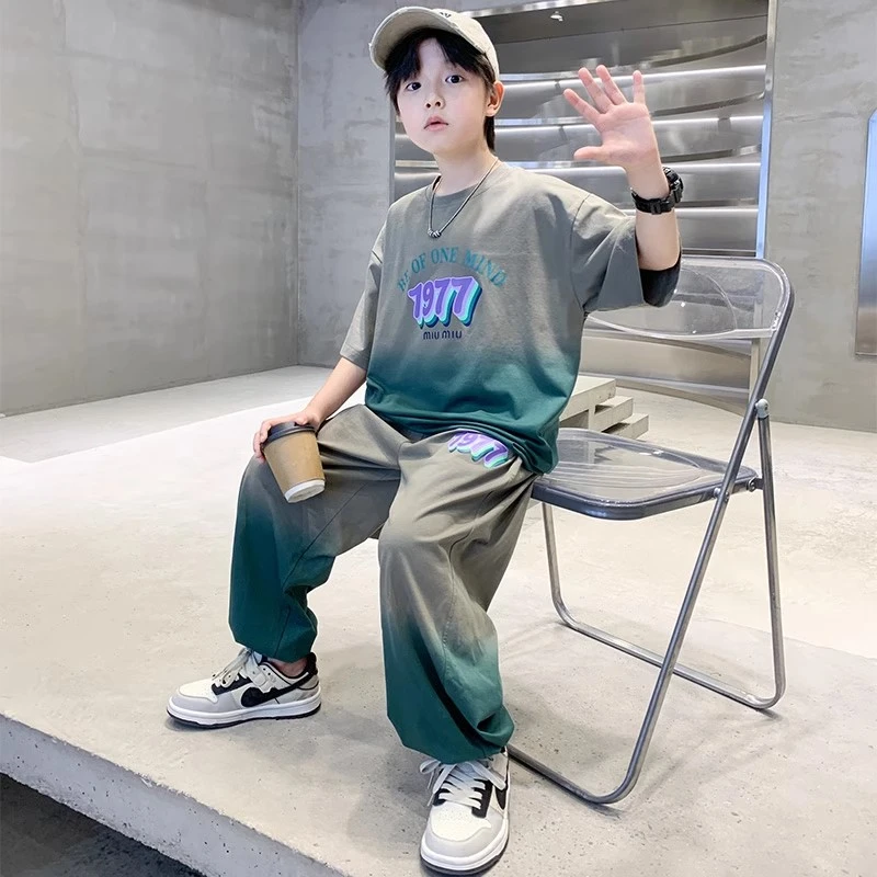 儿童装男童夏装薄款套装2025新款夏季中大童短袖夏款男孩帅气时髦