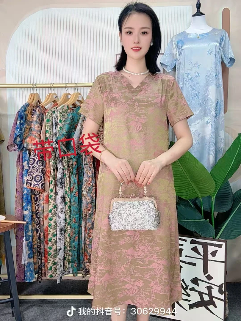 555夏季宽松连衣裙女装连衣裙裙子中长款中国风时尚9