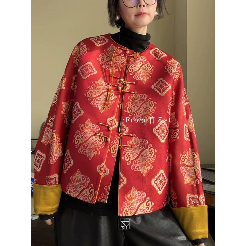 【年服系列 狮狮如意】本命年 38姆米织金宋锦桑蚕丝填充年服 5500