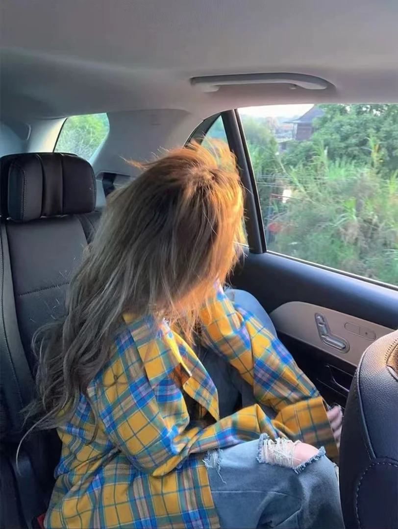 A7港风韩版穿搭格子磨毛幂式穿搭中长款格子衬衫长袖慵懒风