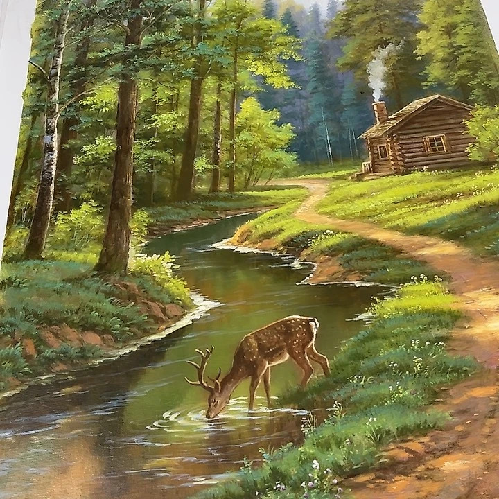 油画恭喜之一仔仔细细