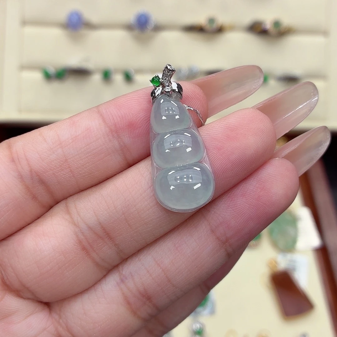 吊坠(不含链)18K金镶嵌翡翠