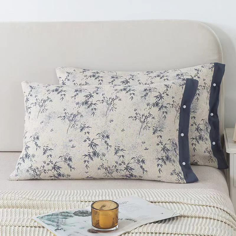 纯 棉纱布枕套50*75一对透气舒适