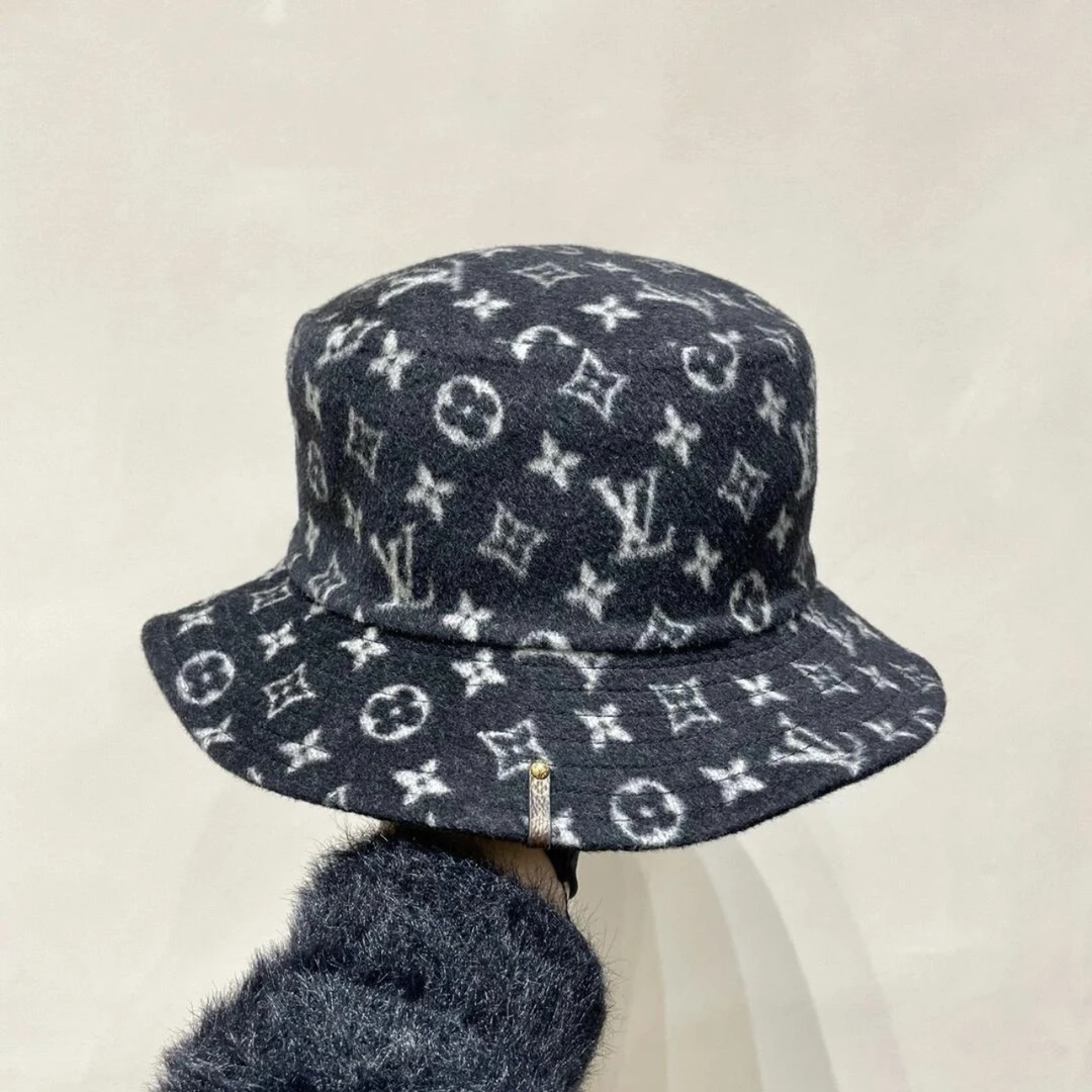 99新 LouisVuitton/路易威登 wdf84 满印logo老花渔夫帽 18*8cm