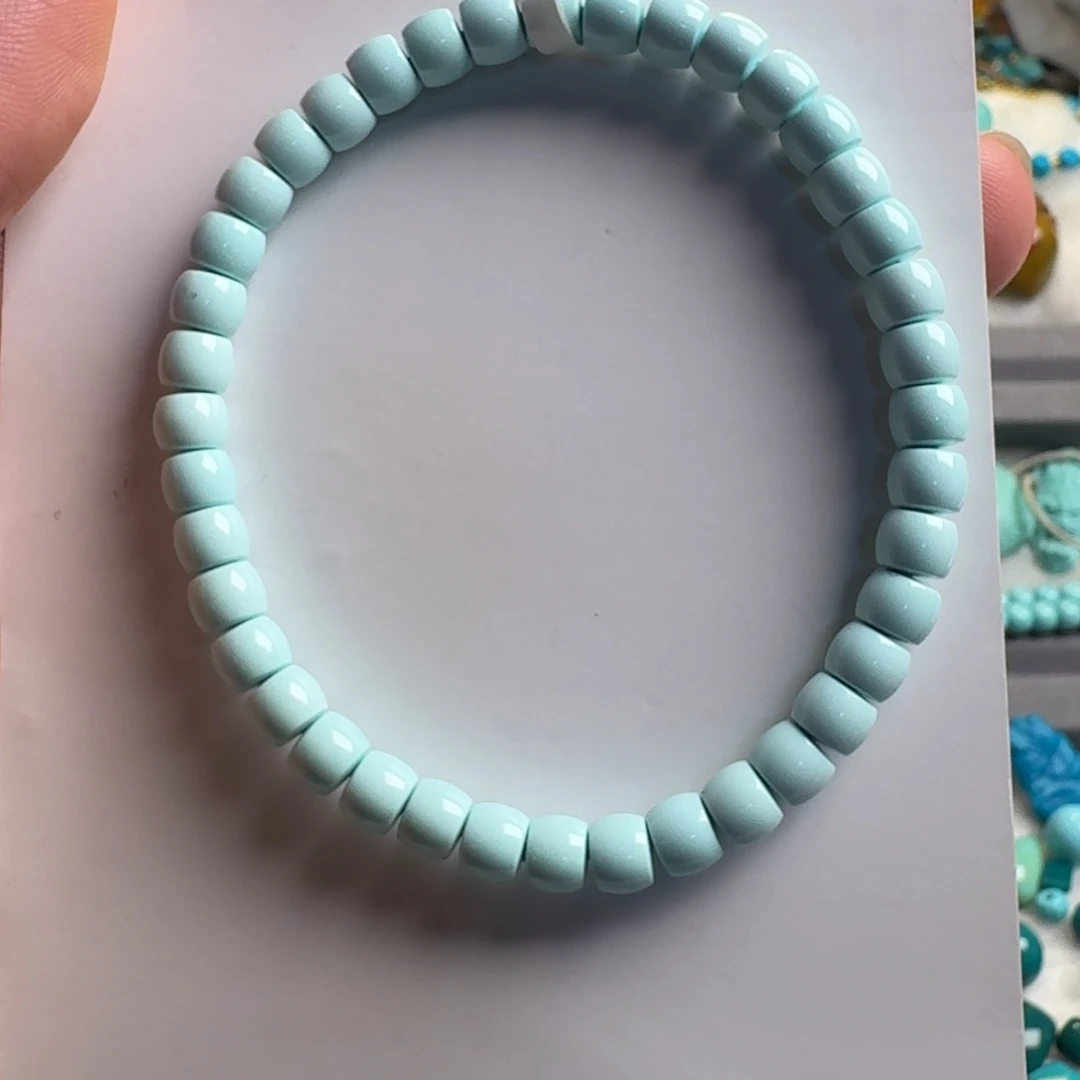 绿松石珠宝奇石未镶嵌5.8m m