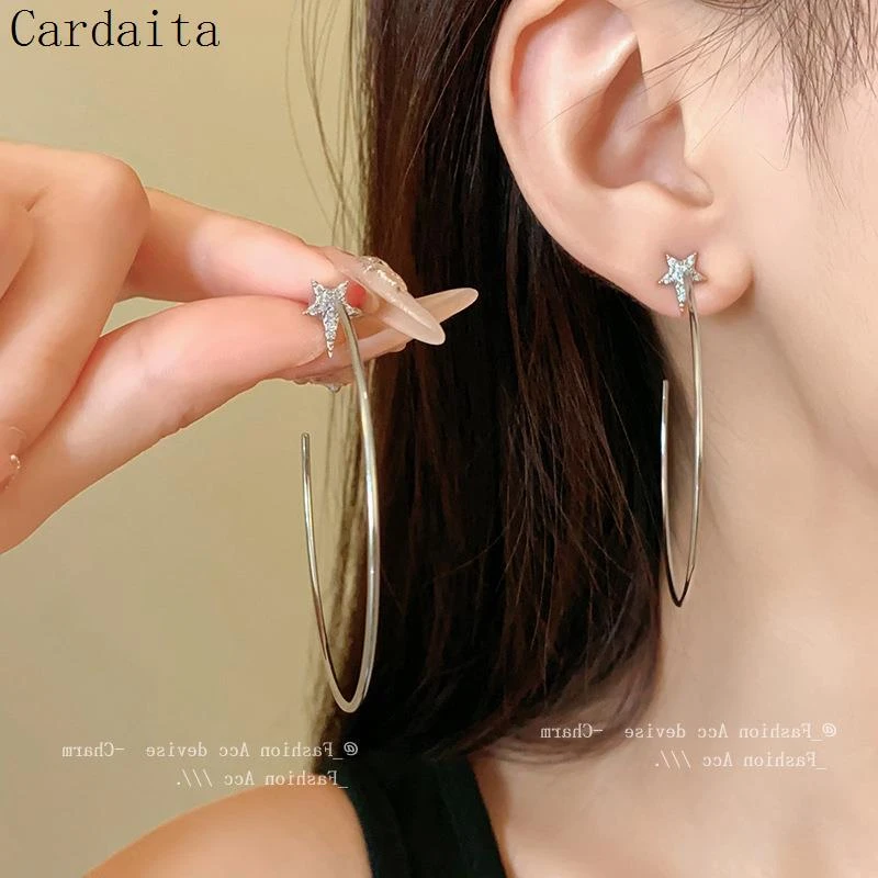 铜合金锆石耳饰 锆石耳饰银针锆石耳环小众轻奢新款夸张气质耳钉