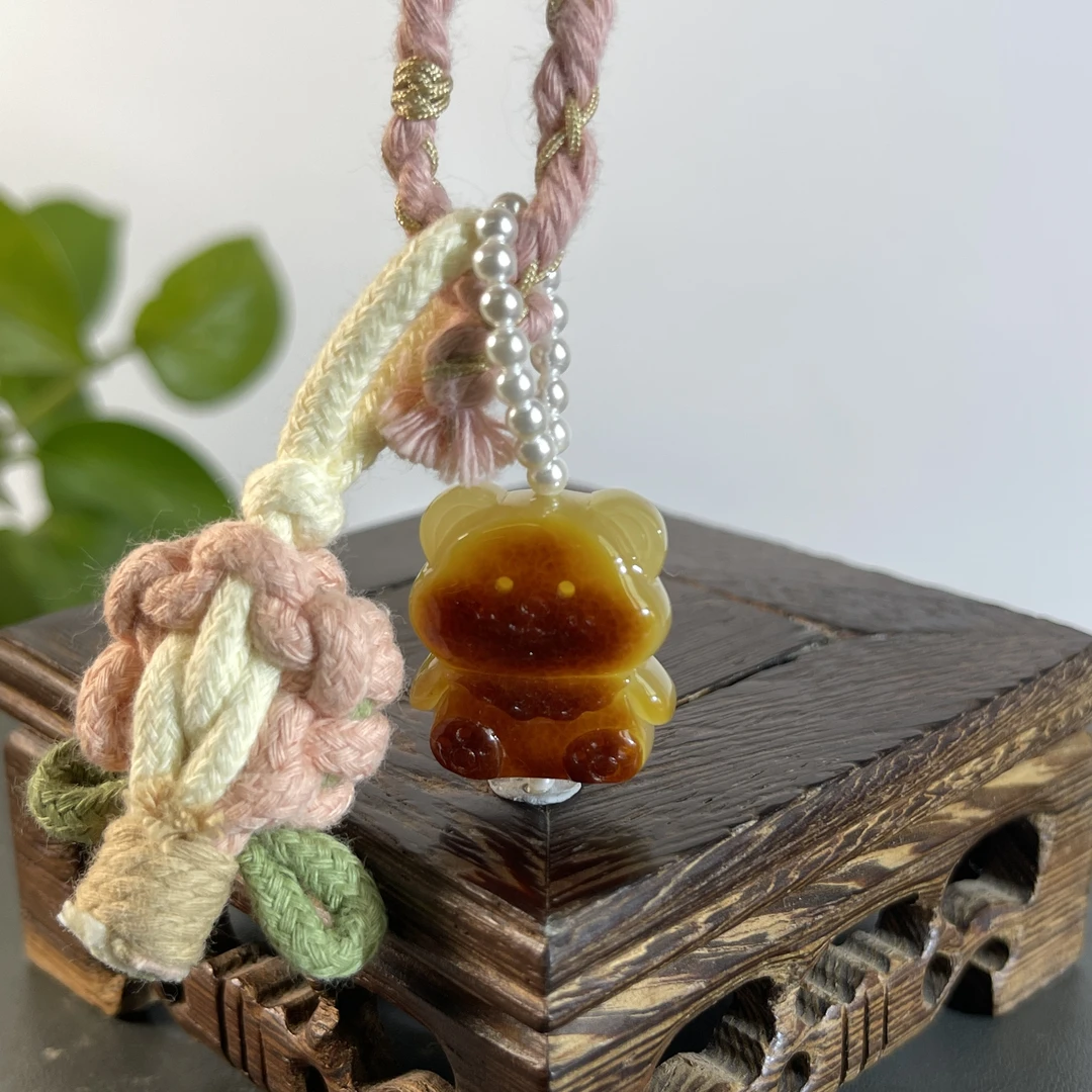 JSW01-32 蜜蜡-小熊包挂