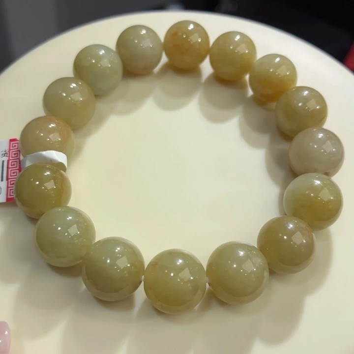 翡翠未镶嵌手链冰胶黄翡卡12.2