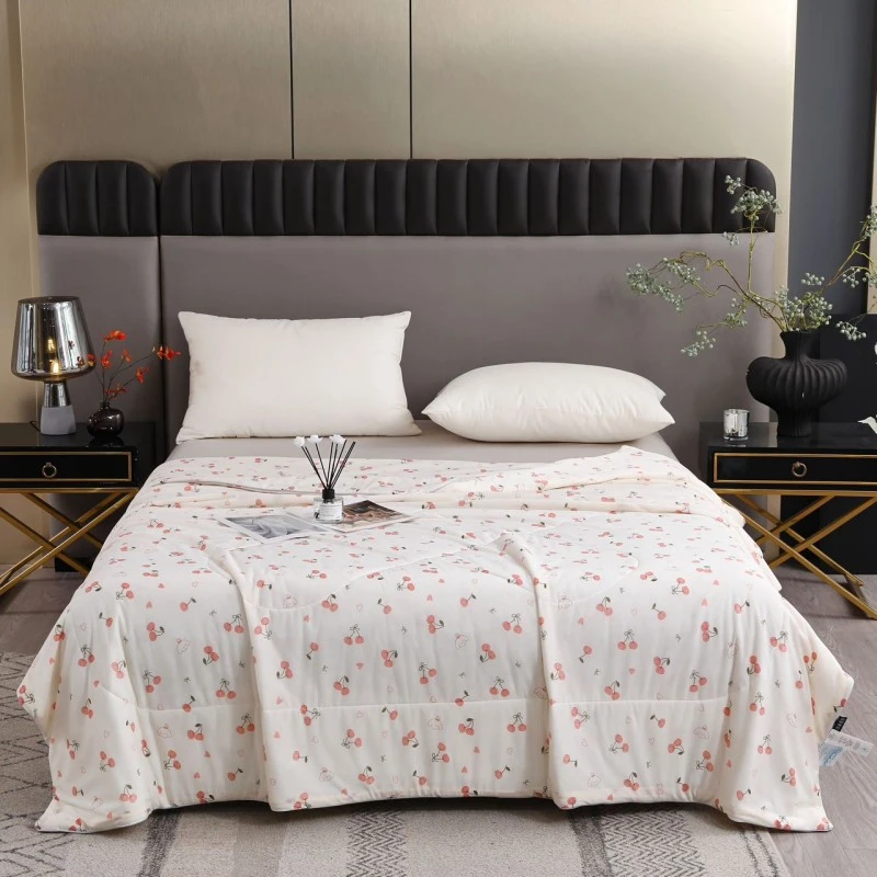 （清新印花夏凉被）日系经典夏季绗缝舒适亲肤薄款凉感空调被W