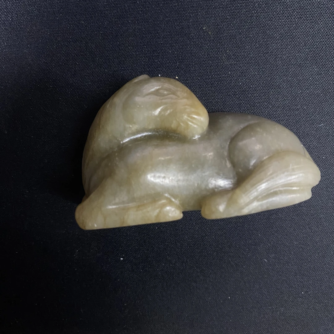 明代和田玉玉马把件-NX