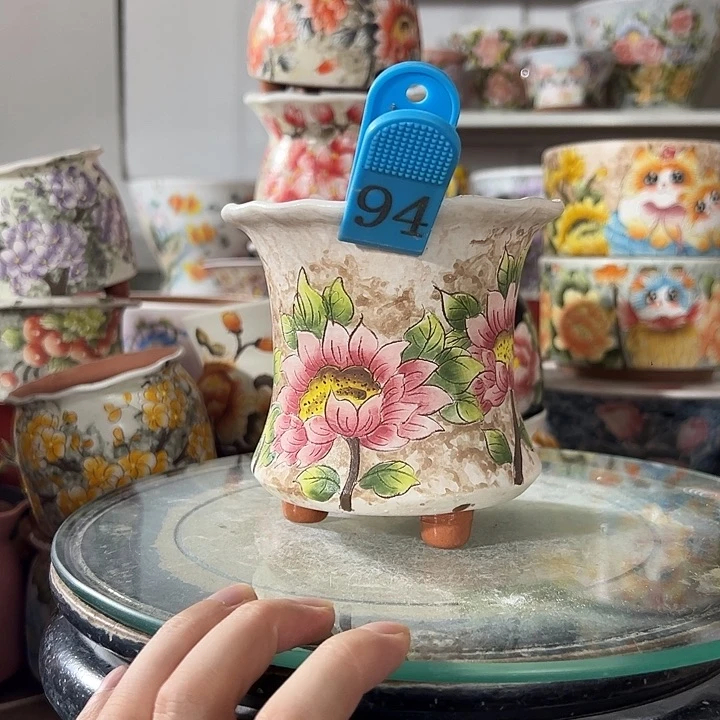 景德镇幸运花盆手绘盆