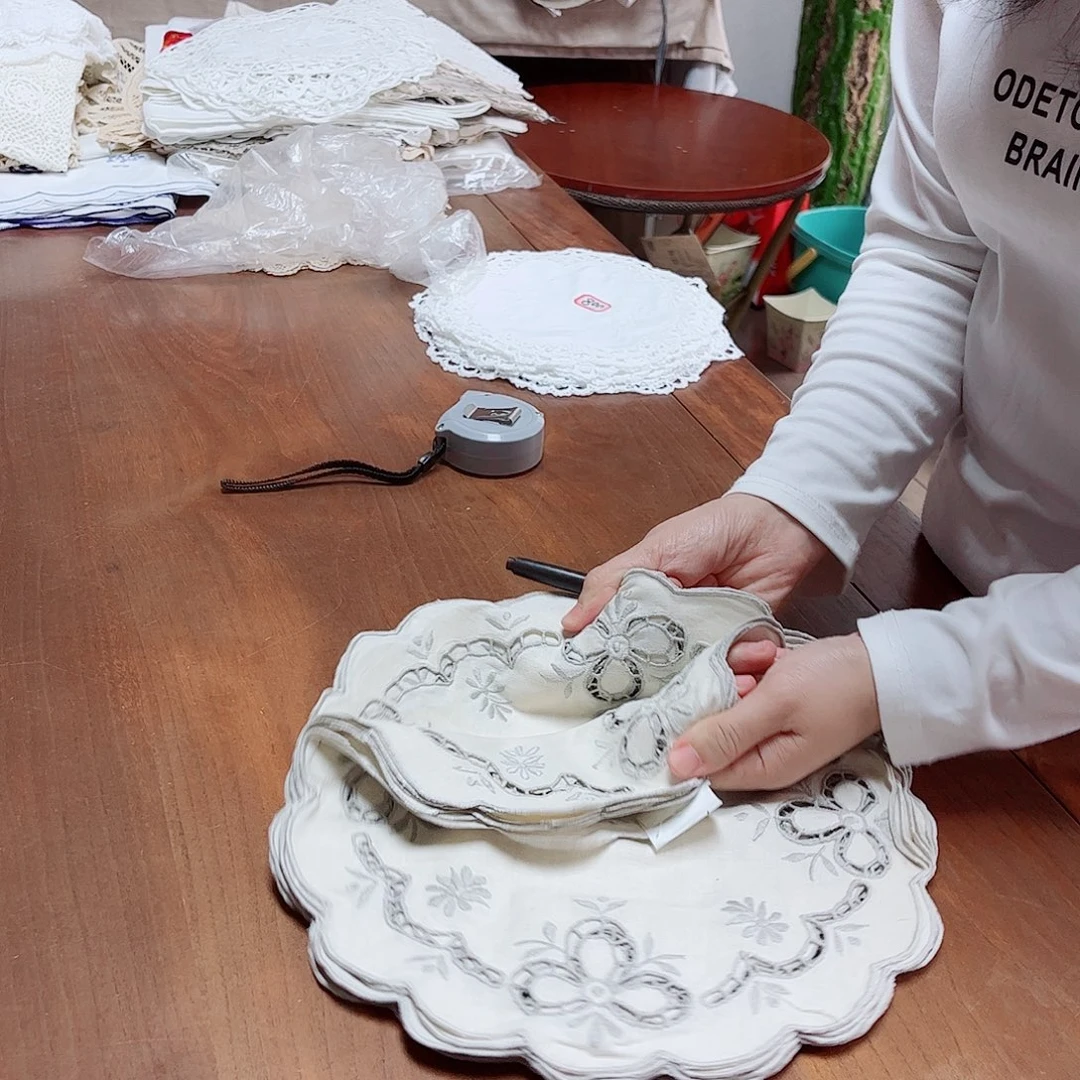毛绒亚麻棉009-4个30厘米圆