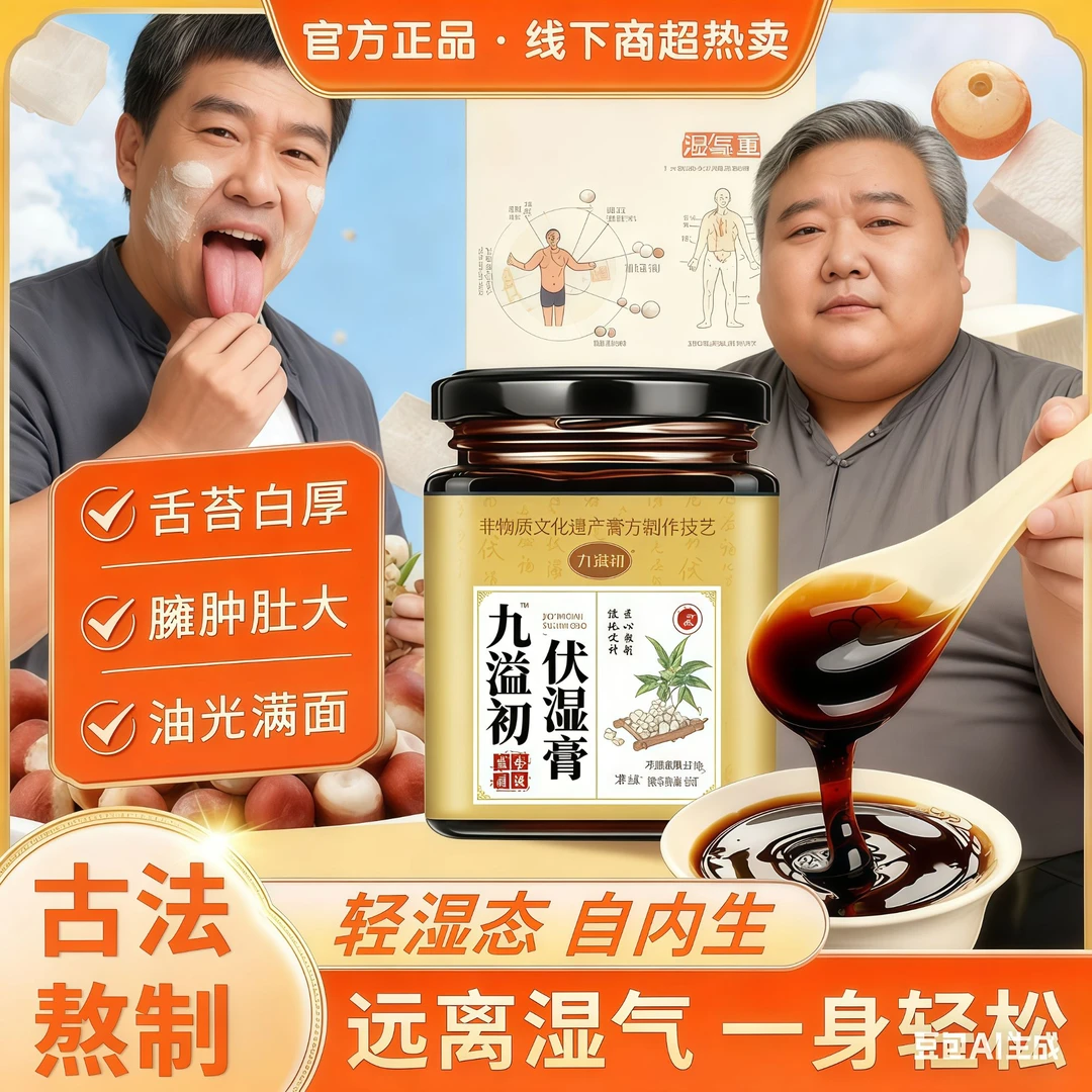 【官方正品】九溢初伏湿膏调理肚腩大舌苔厚口苦口臭滋补祛湿茯苓膏