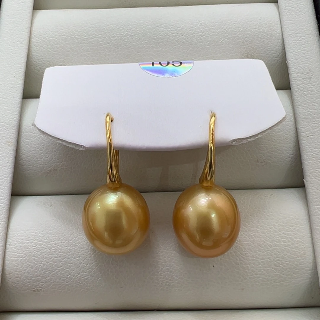 银S925镶嵌海水珍珠耳环
