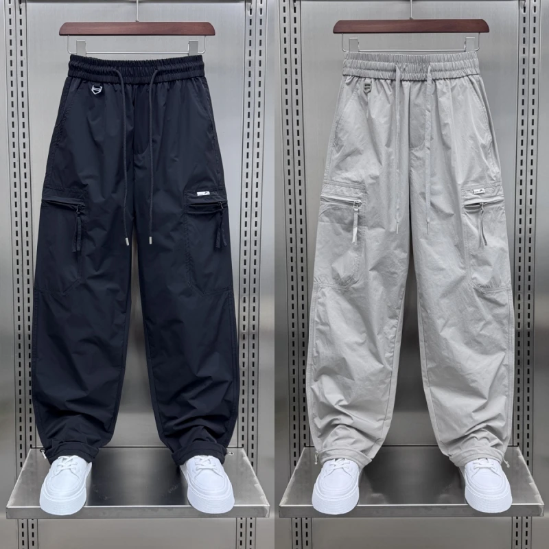 潮牌2025春秋季新款痞帅工装裤男士宽松直筒裤青年户外速干休闲裤