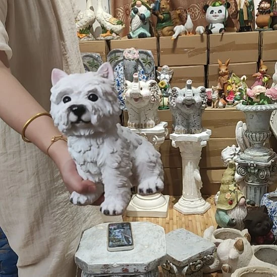 合成树脂树脂西高地小狗狗摆件